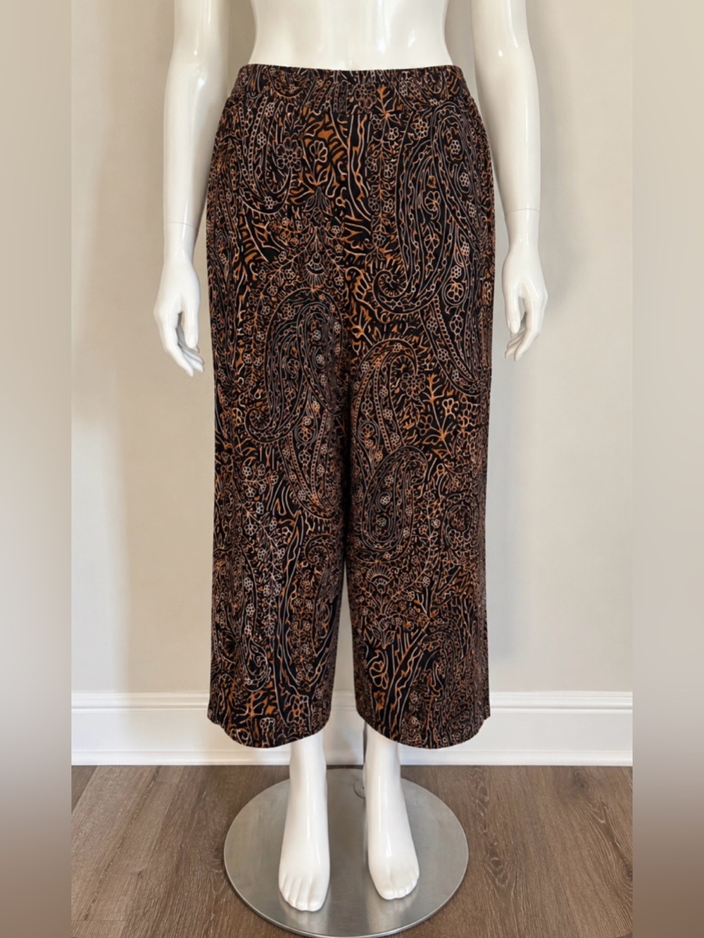 Susan Graver Paisley Print Pull-On Pants – Size XL